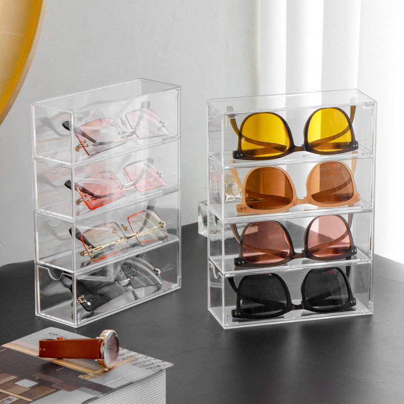 Acrylic Simple Clear Glasses Organizer Display Stand Sunglasses Collection Box