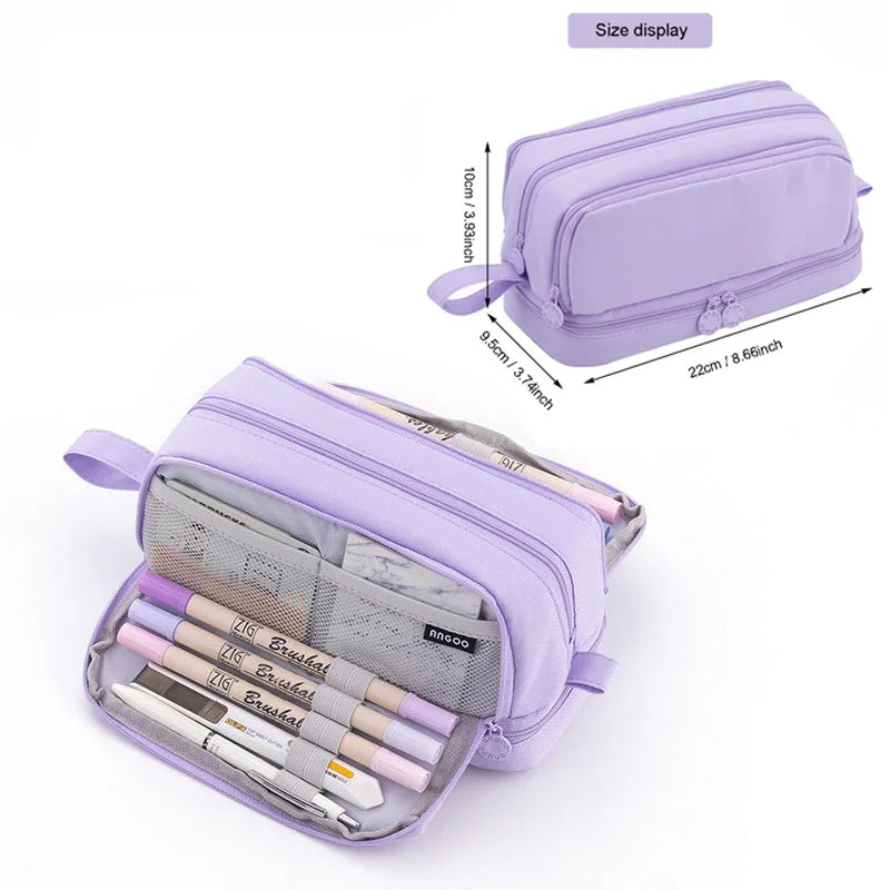 Student essential learning supplies multifunctional large capacity stationery bag pencil case