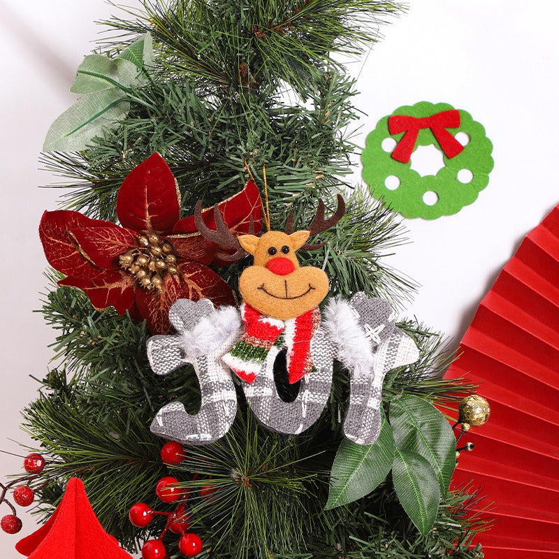 Christmas decorations Christmas tree ornaments elderly people snowmen elk teddy bears hanging decorations