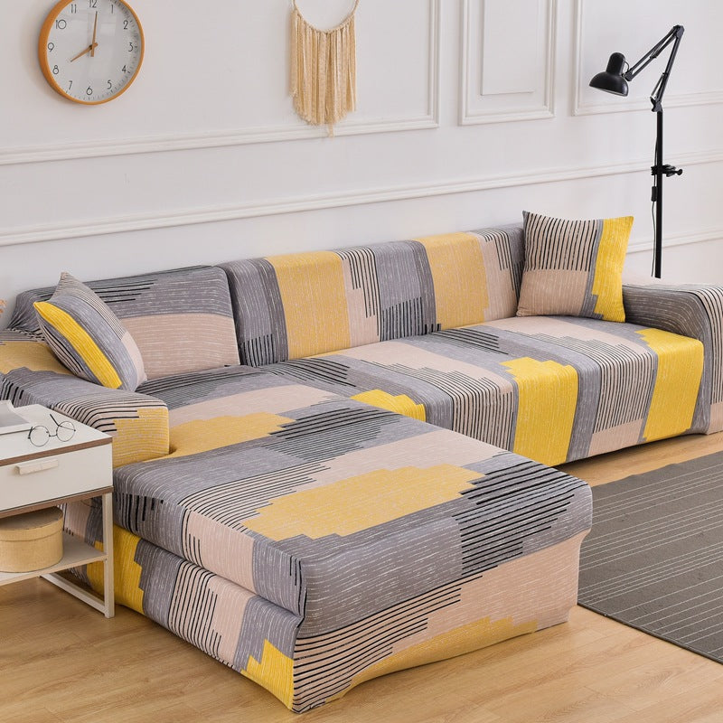 Four season sofa cover with full elastic sofa cover and fabric combination anti slip cover
