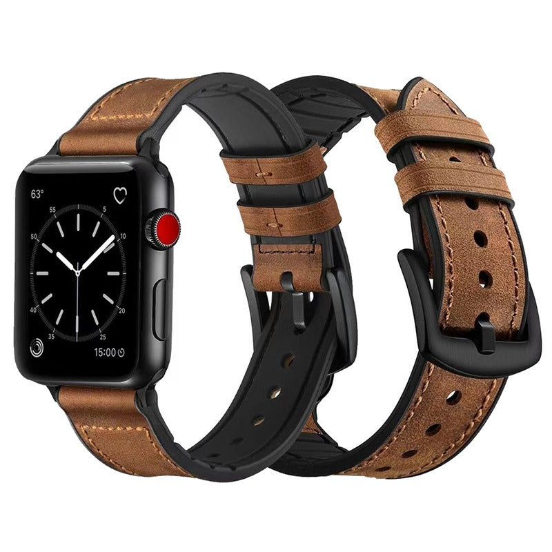 Suitable for Apple Watch Apple iWatch 8th generation 7654 SE silicone sticker retro Crazy Horse strap