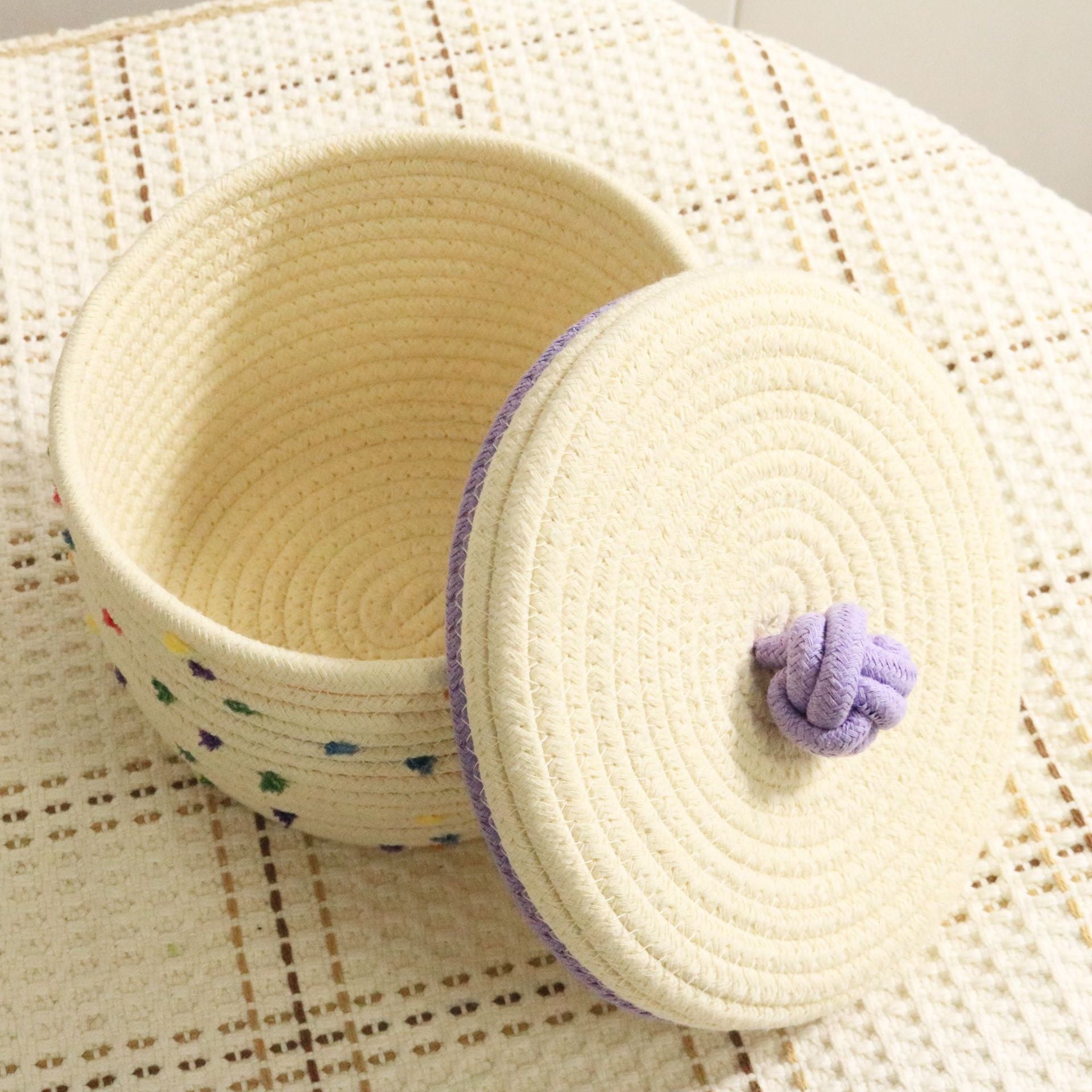 Creative desktop cosmetics storage woven basket