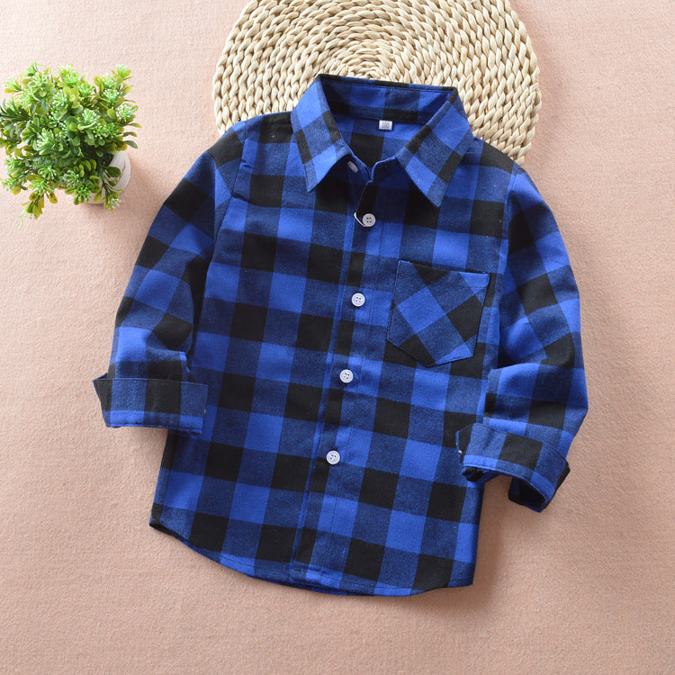 Boys' check flannel shirt