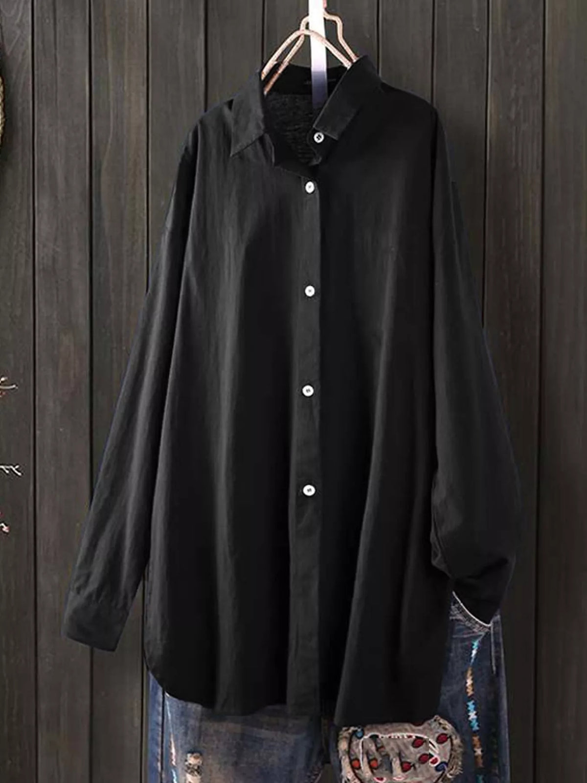 Oversized button-down shirt
