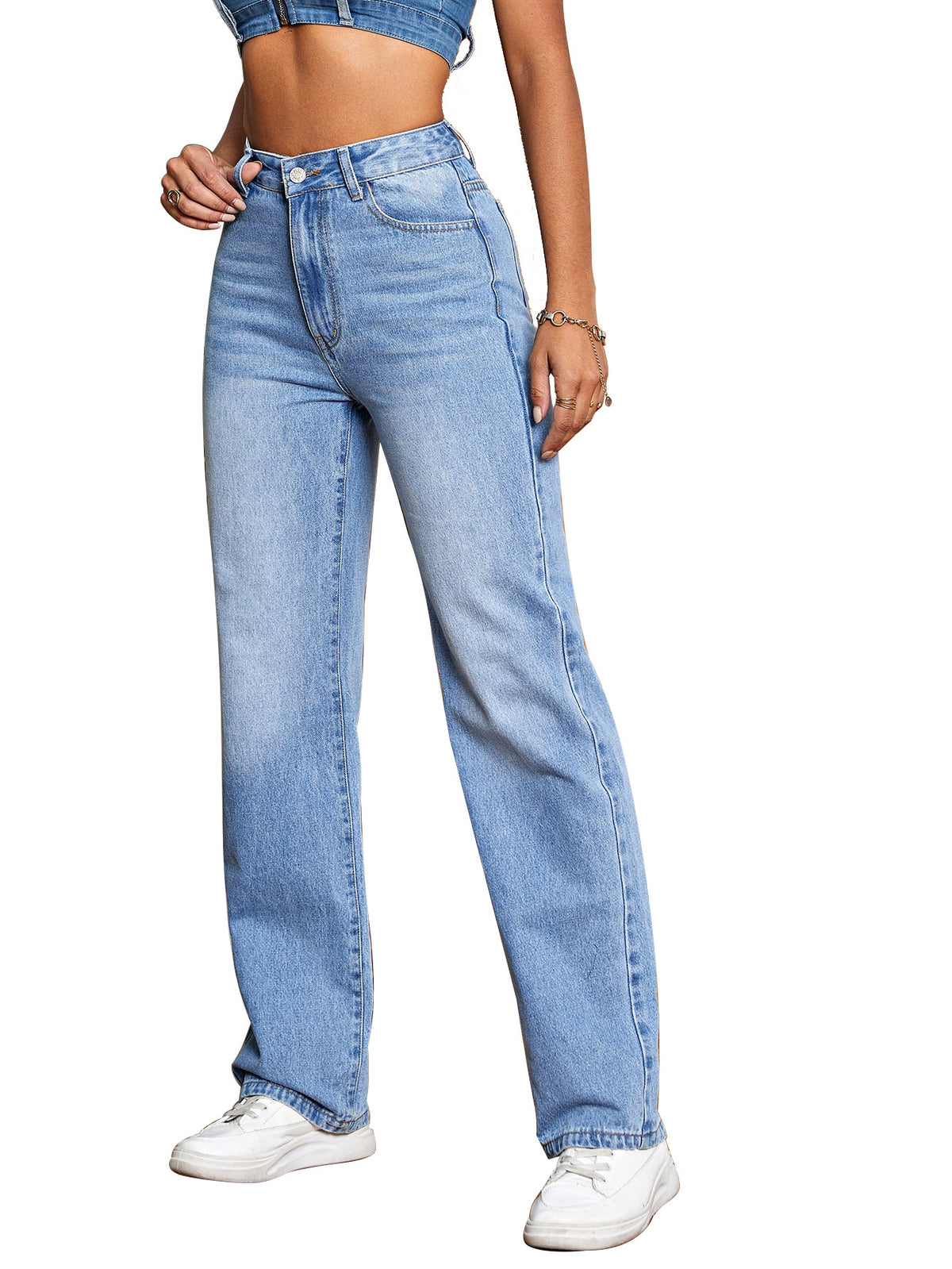 Relaxed straight jeans