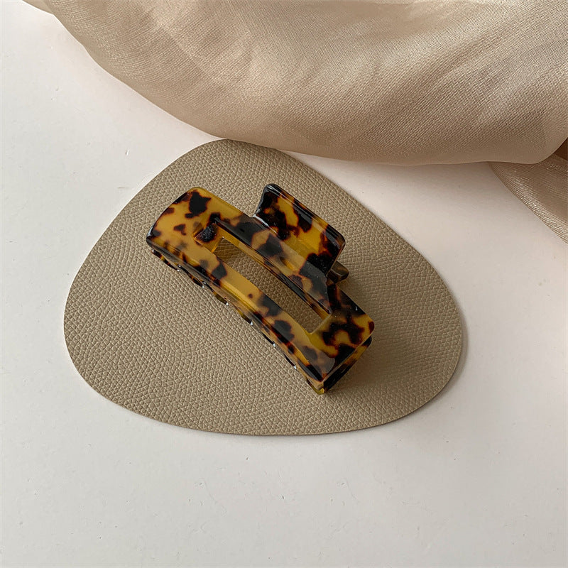 Acetate claw clip – deep leopard print