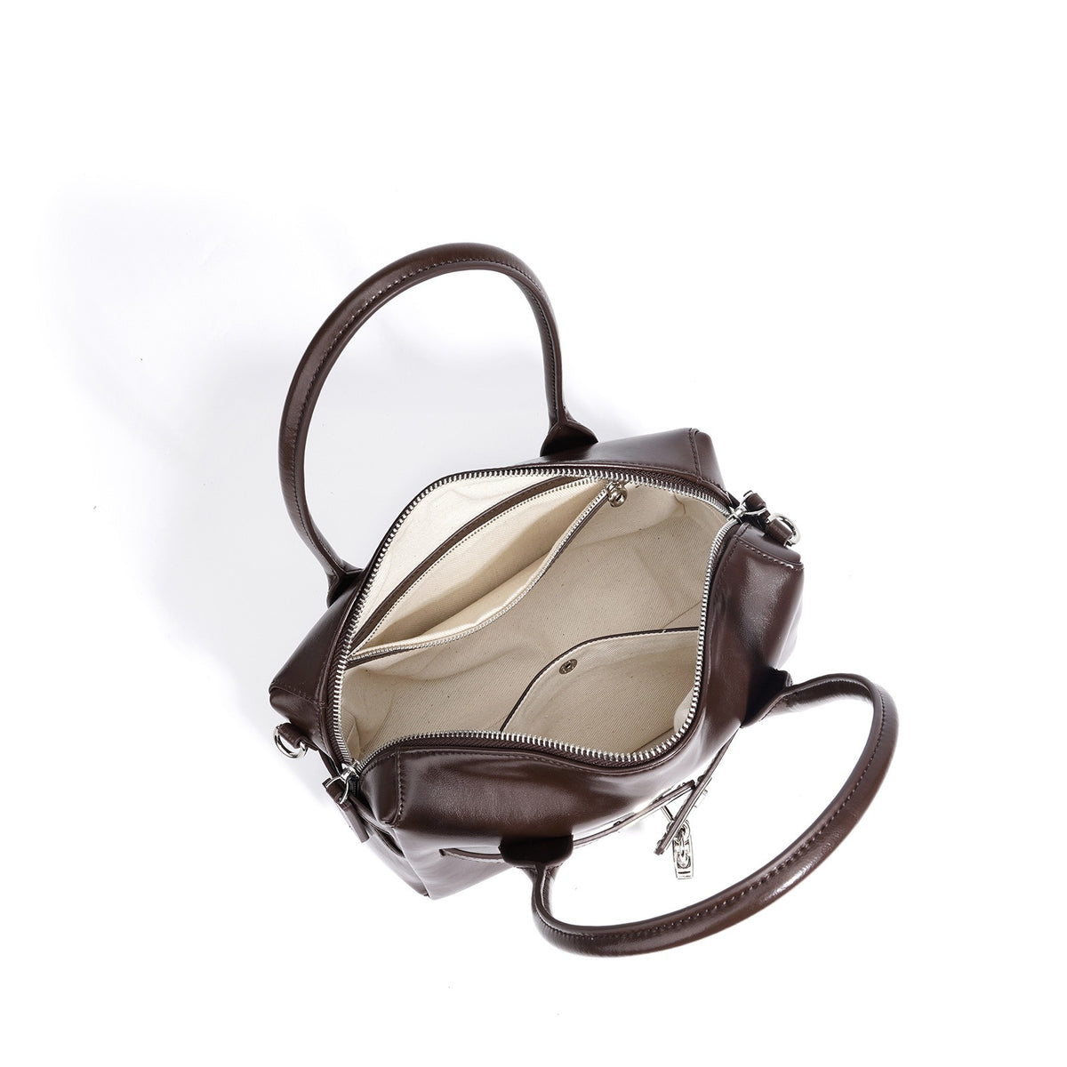 Leather padlock bowling bag
