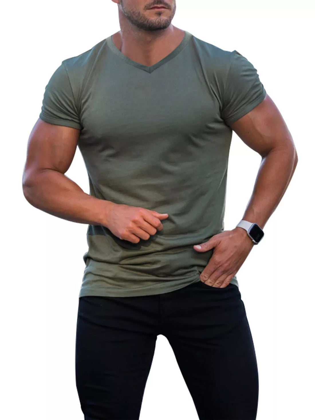 V-Neck Slim Fit Casual T-Shirt
