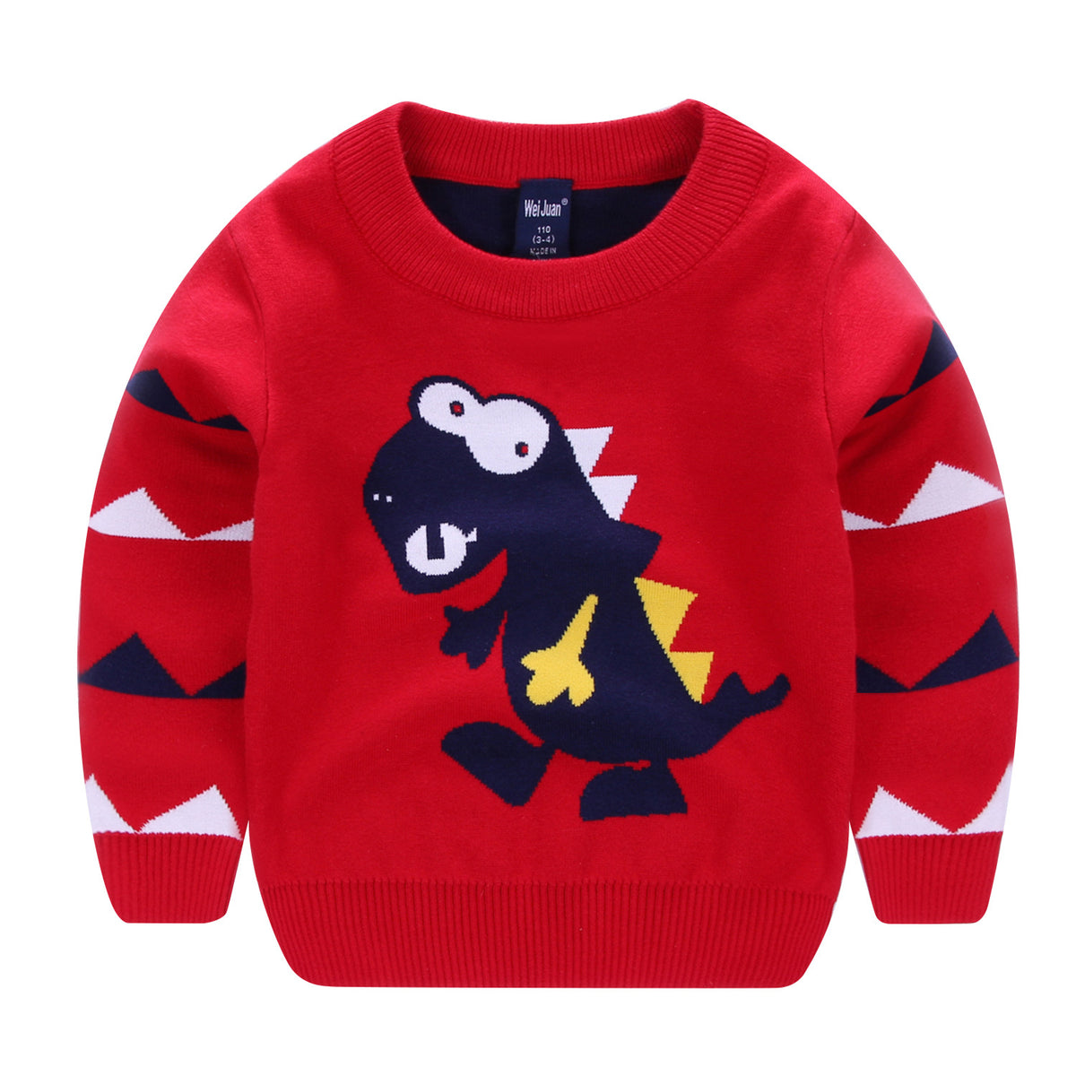 Boys' dinosaur knit sweater