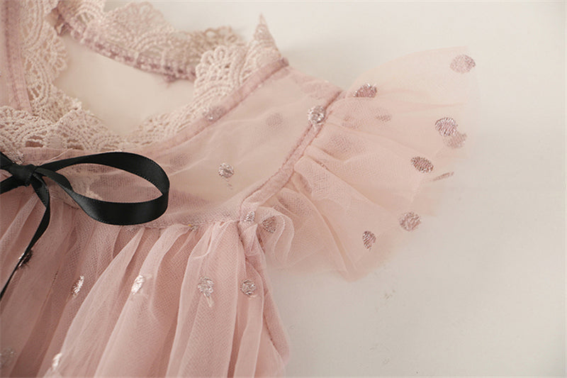 Girls' lace and tulle dress