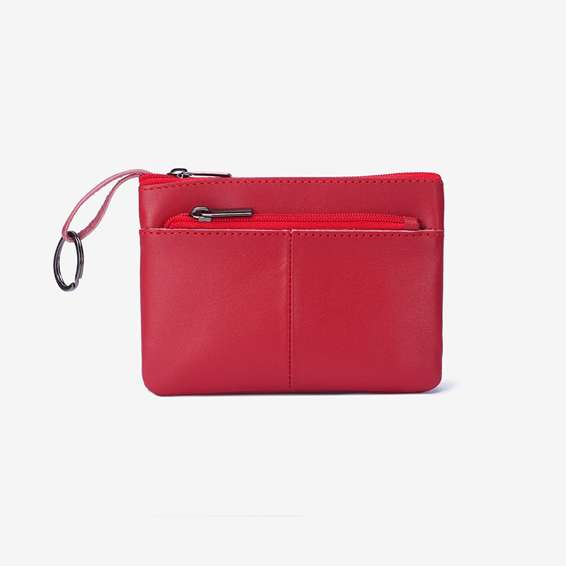 Zip coin pouch, Red, front