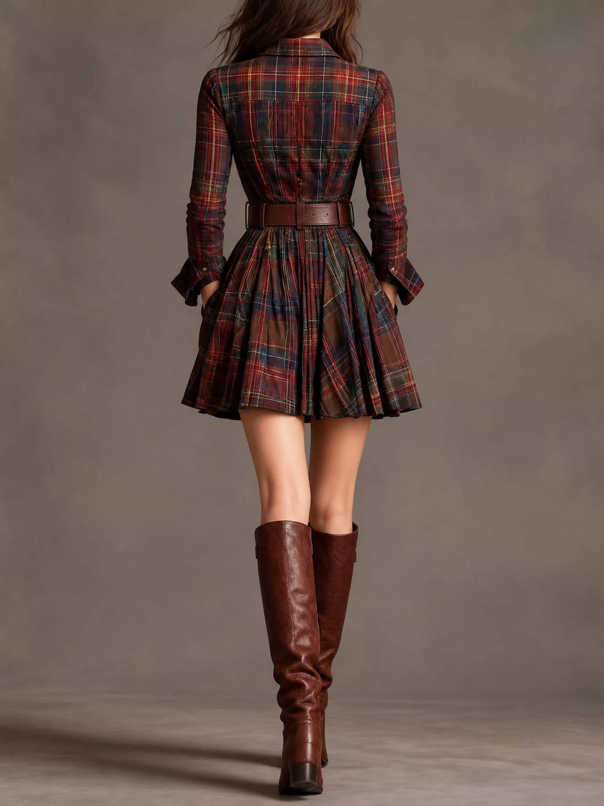 Plaid shirt dress