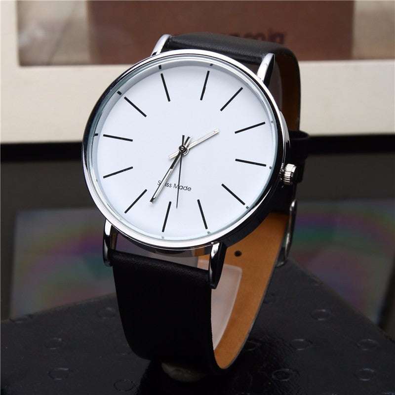 Minimal leather-strap watch