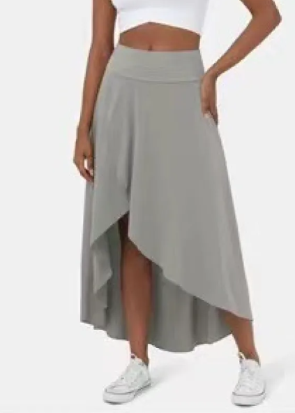 High-low jersey midi skirt