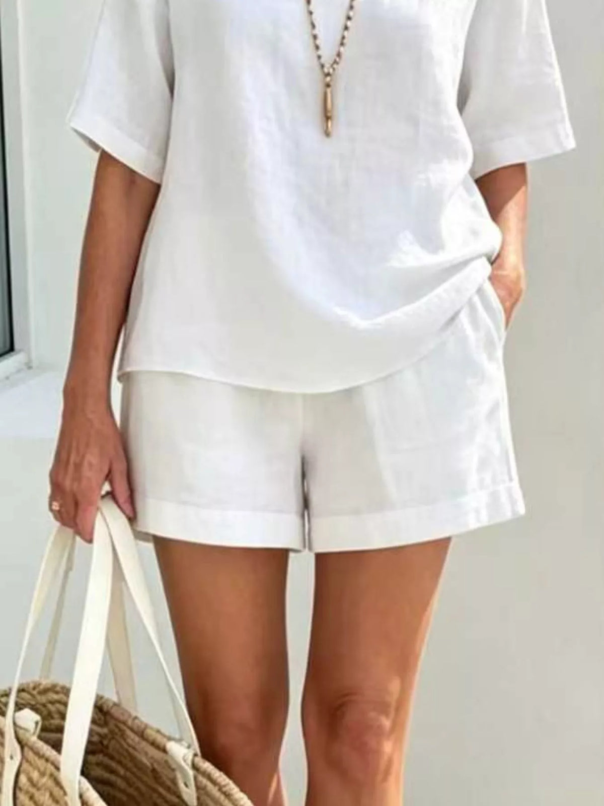 Half-sleeve top and shorts set