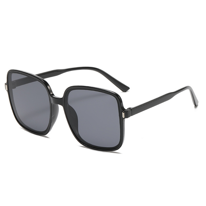 Oversized gradient sunglasses, Black and gray, front