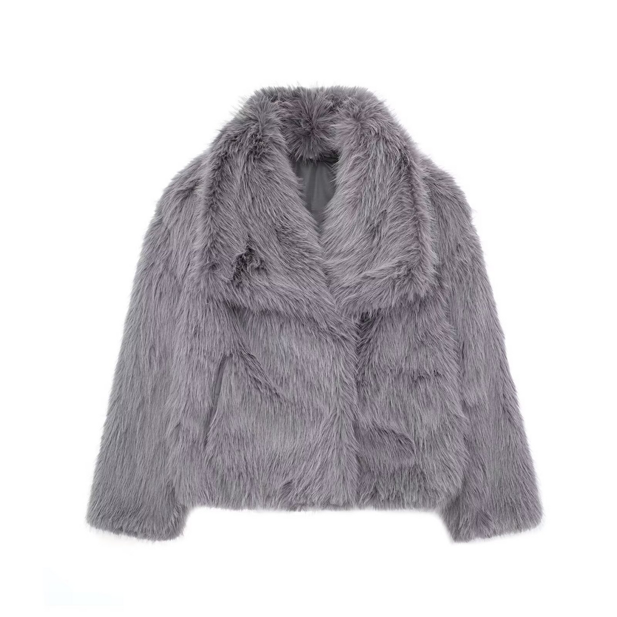 Plush teddy coat – gray