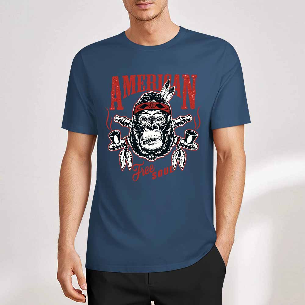 New 2025 Pure cotton short sleeved T-shirt Front print Multiple colors