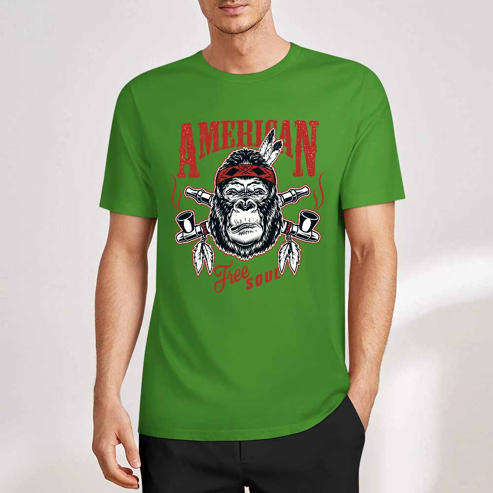 New 2025 Pure cotton short sleeved T-shirt Front print Multiple colors