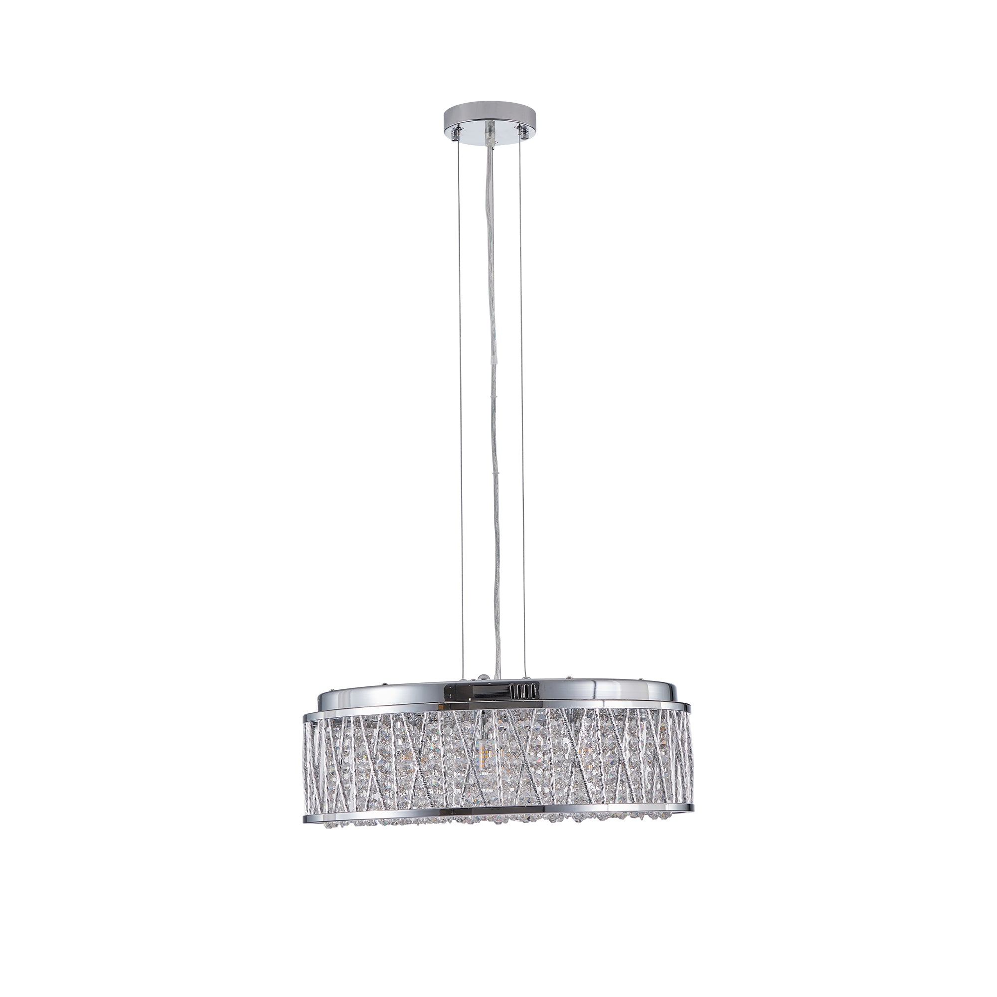 Modern Crystal Pendant 18.9-inch Aluminum+Iron Circular Ceiling Light Embedded Ceiling Fixture