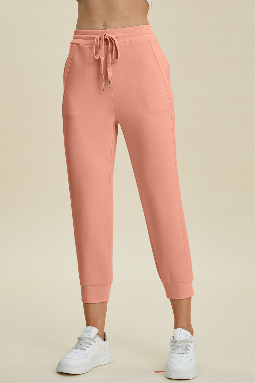 Air scuba drawstring high waist cropped pants