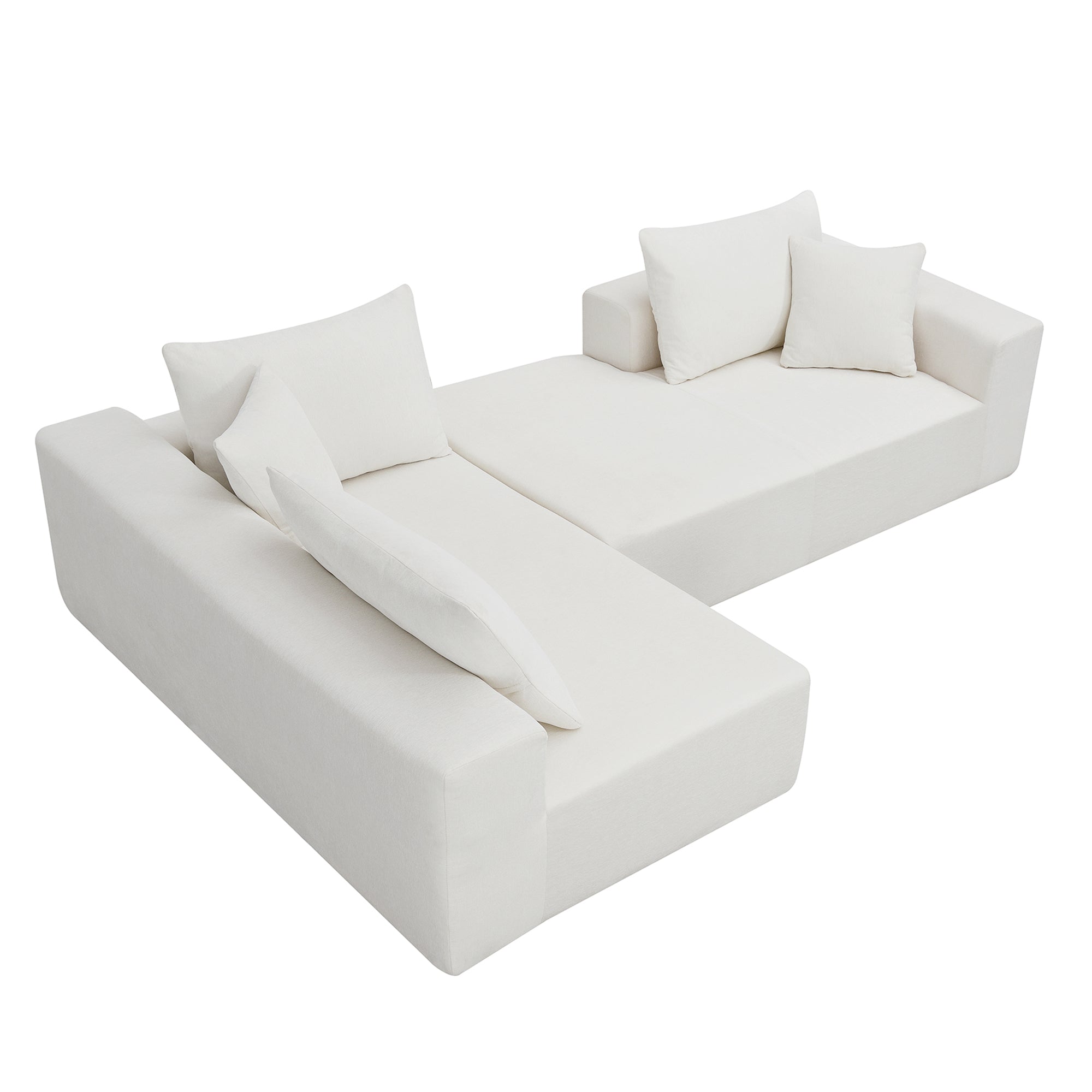 109*68" Modular Sectional Living Room Sofa Set Modern Minimalist Style Couch White