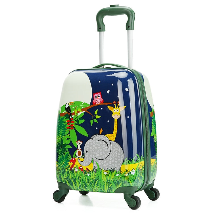 Letrend Cartoon Cute Animal Kids Rolling Luggage Set Spinner Children Suitcases