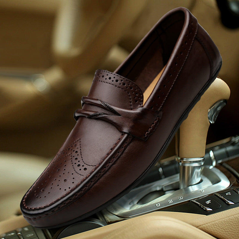 Leather driving loafers