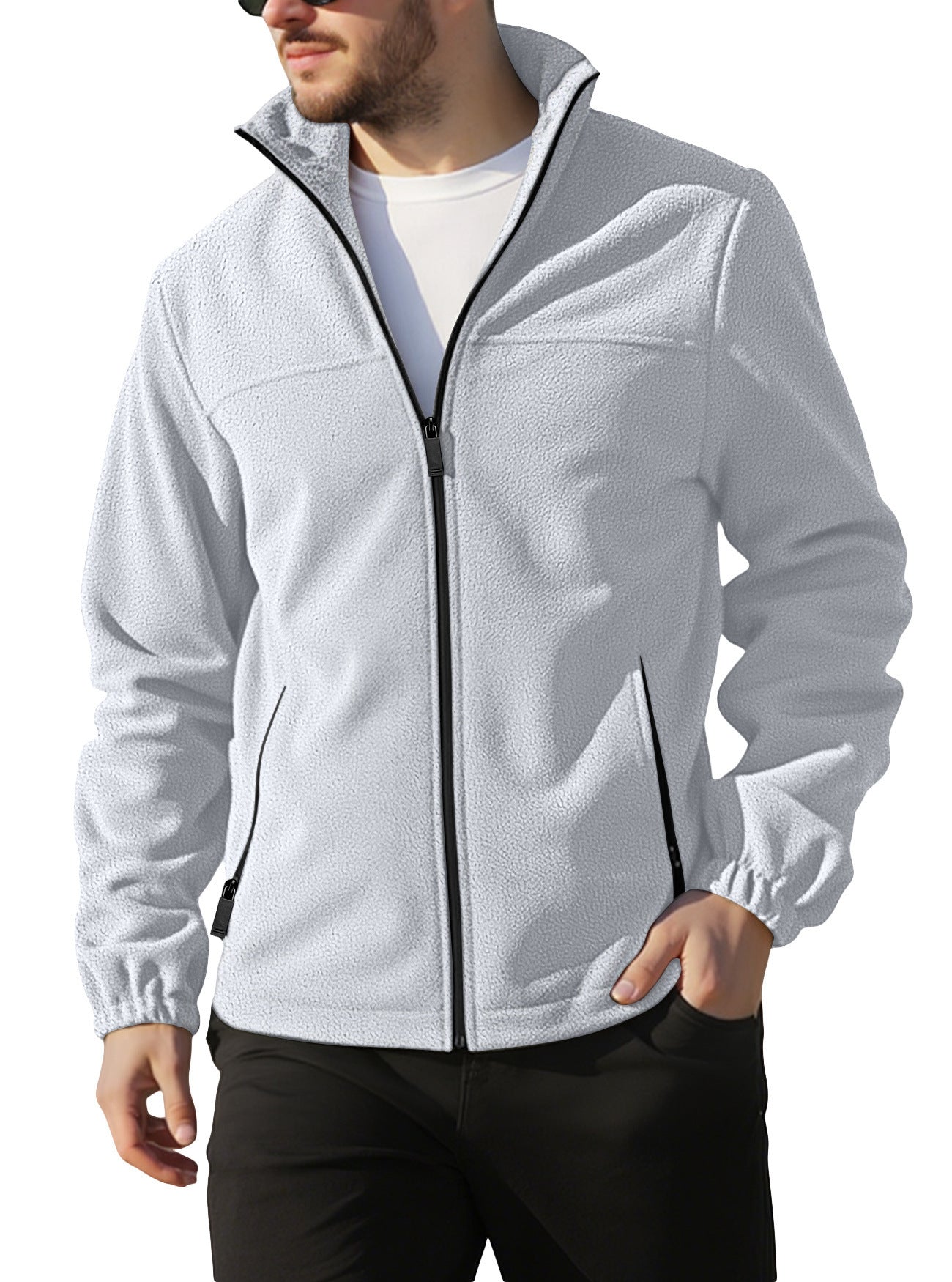 Outdoor zipper stand up collar jacket top