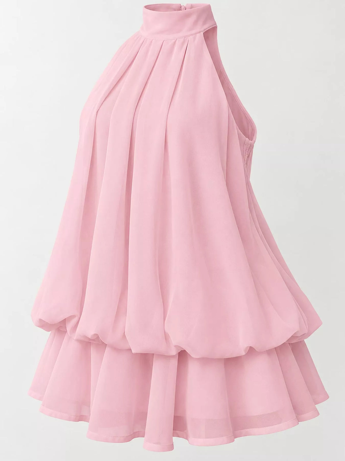 Ruched halter mini dress
