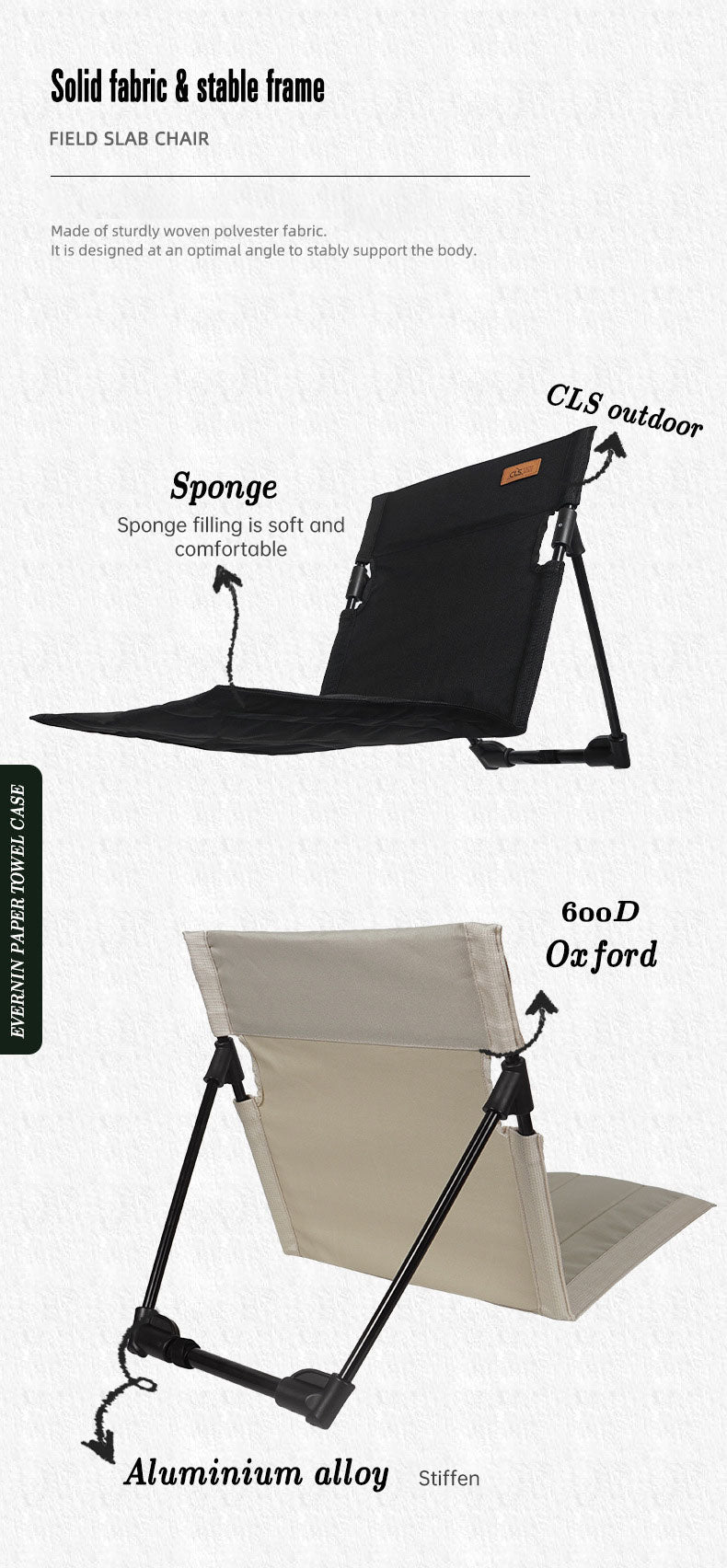 Outdoor camping backrest cushion chair portable folding chair tent leisure chair balcony park lawn picnic chair