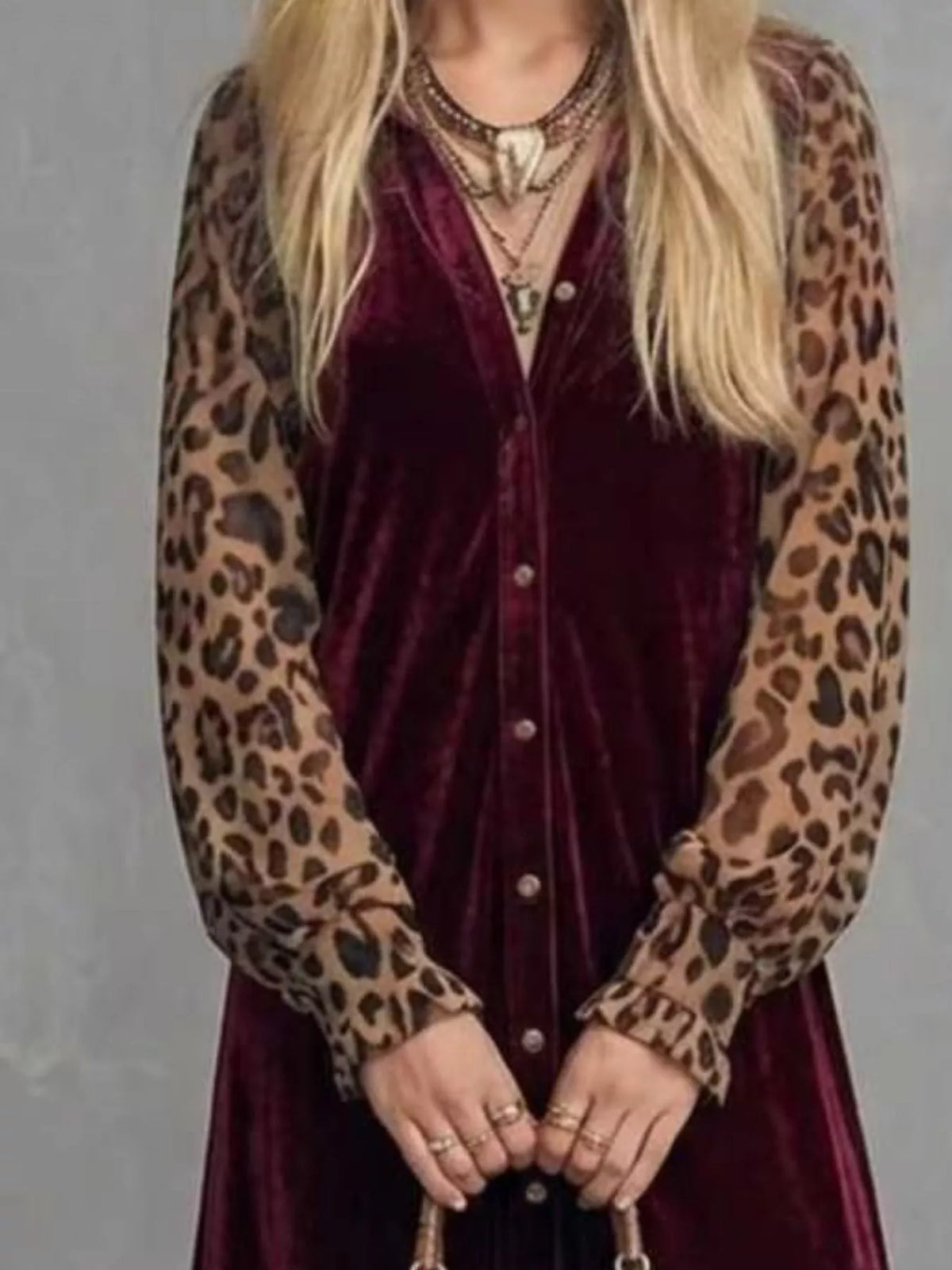 Leopard velvet maxi dress