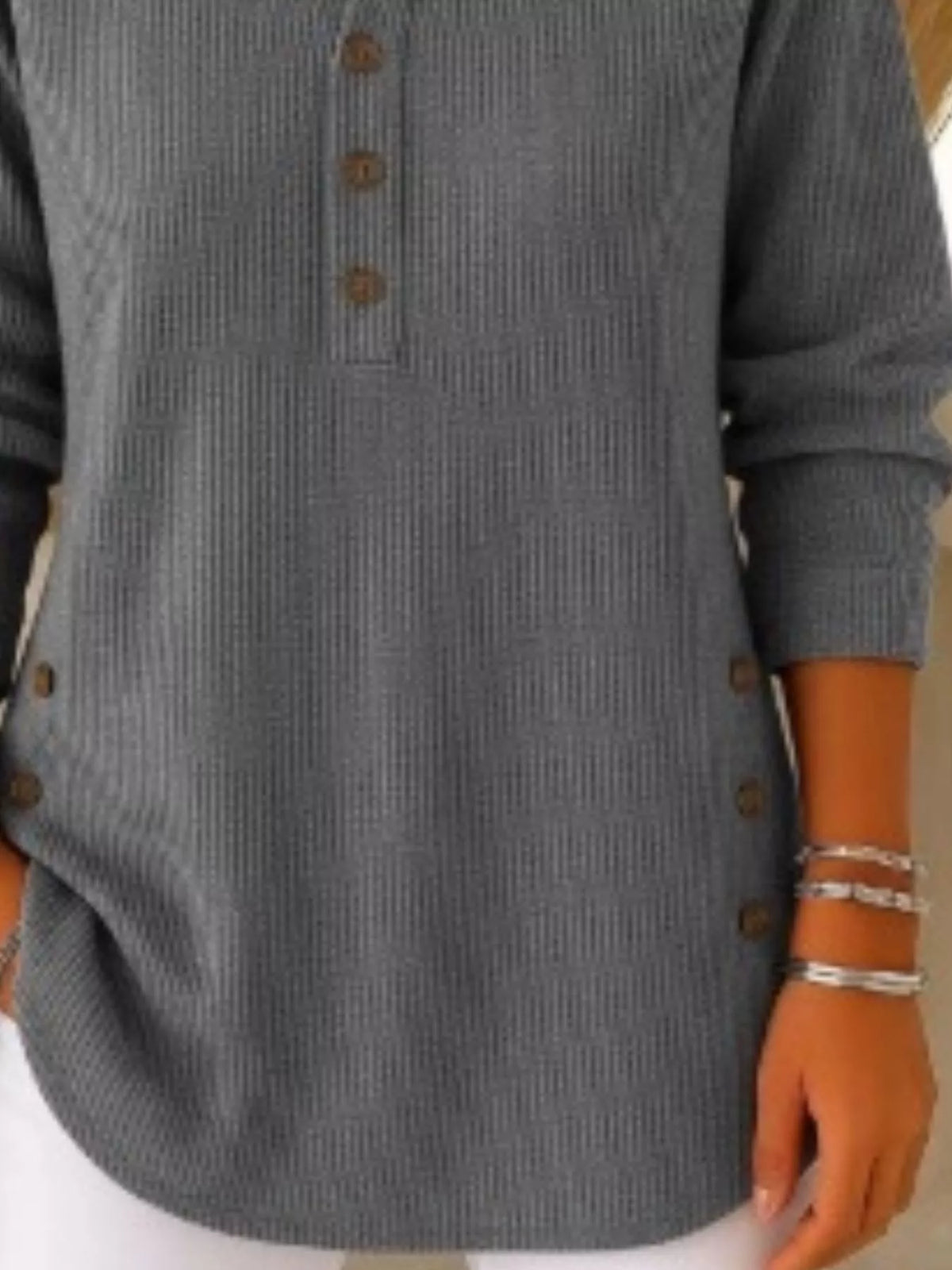 Corduroy button top