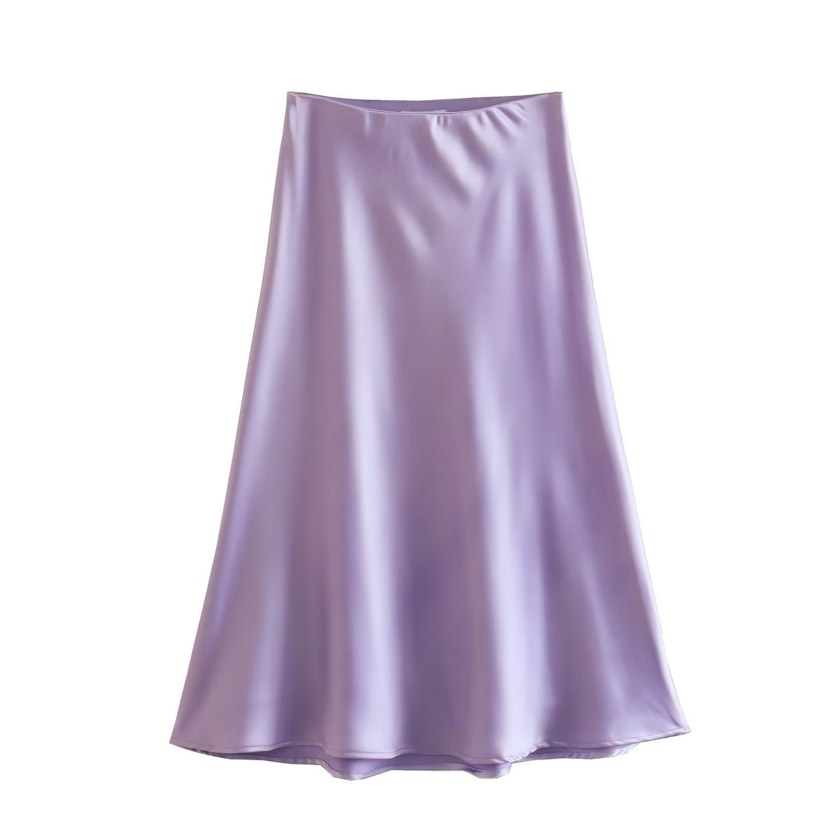 Satin midi skirt – light purple