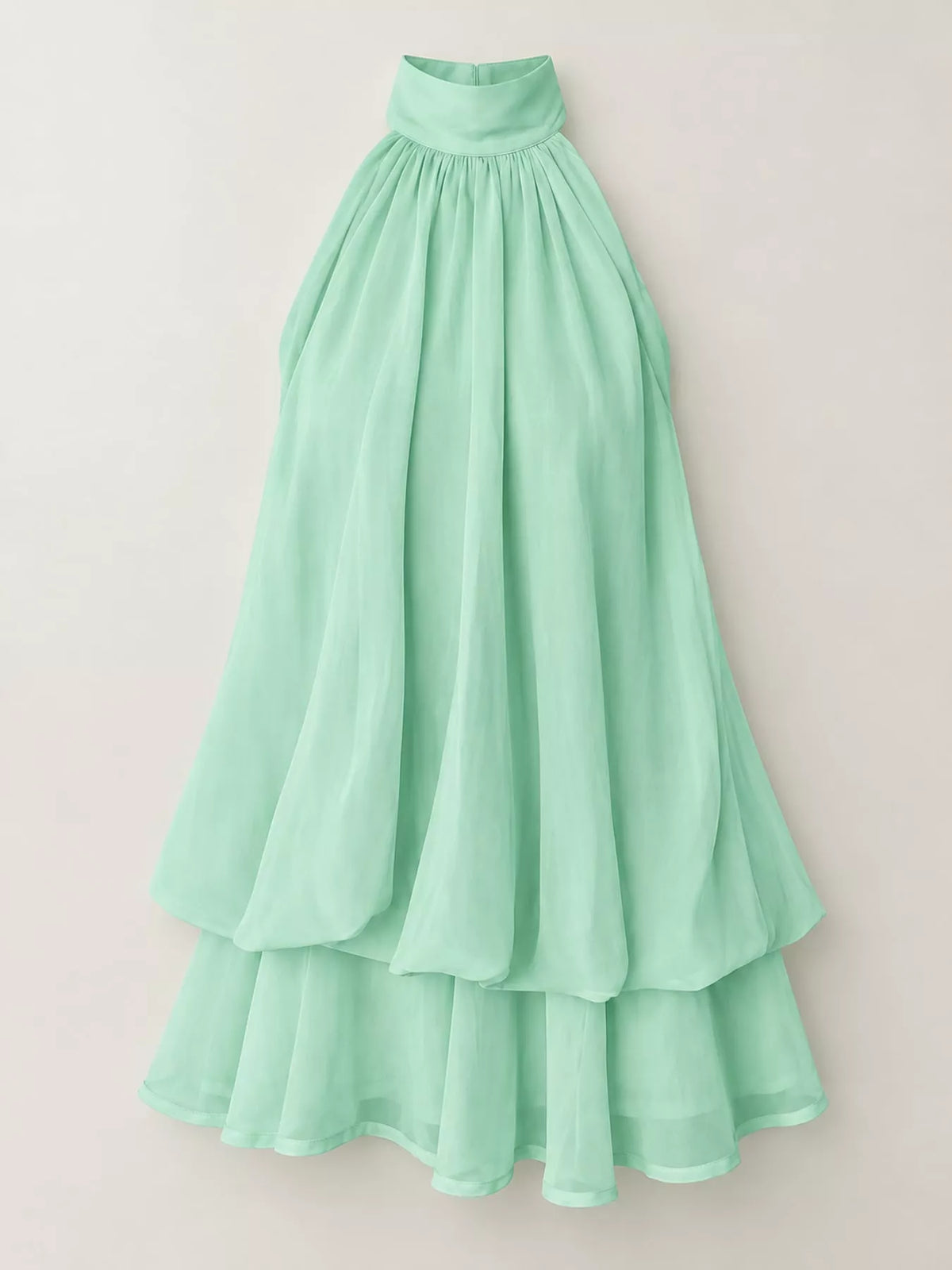 Ruched halter mini dress