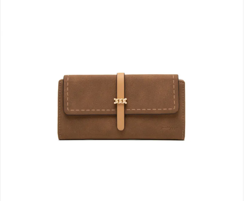 Stitched long wallet