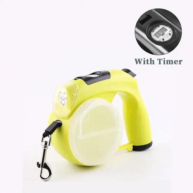 5 In 1 Multifunctional Dog Leash And Collar Custom Waterproof Automatic Led Retractable Dog Leash Poop Bag