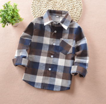 Boys' check flannel shirt