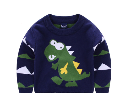Boys' dinosaur knit sweater