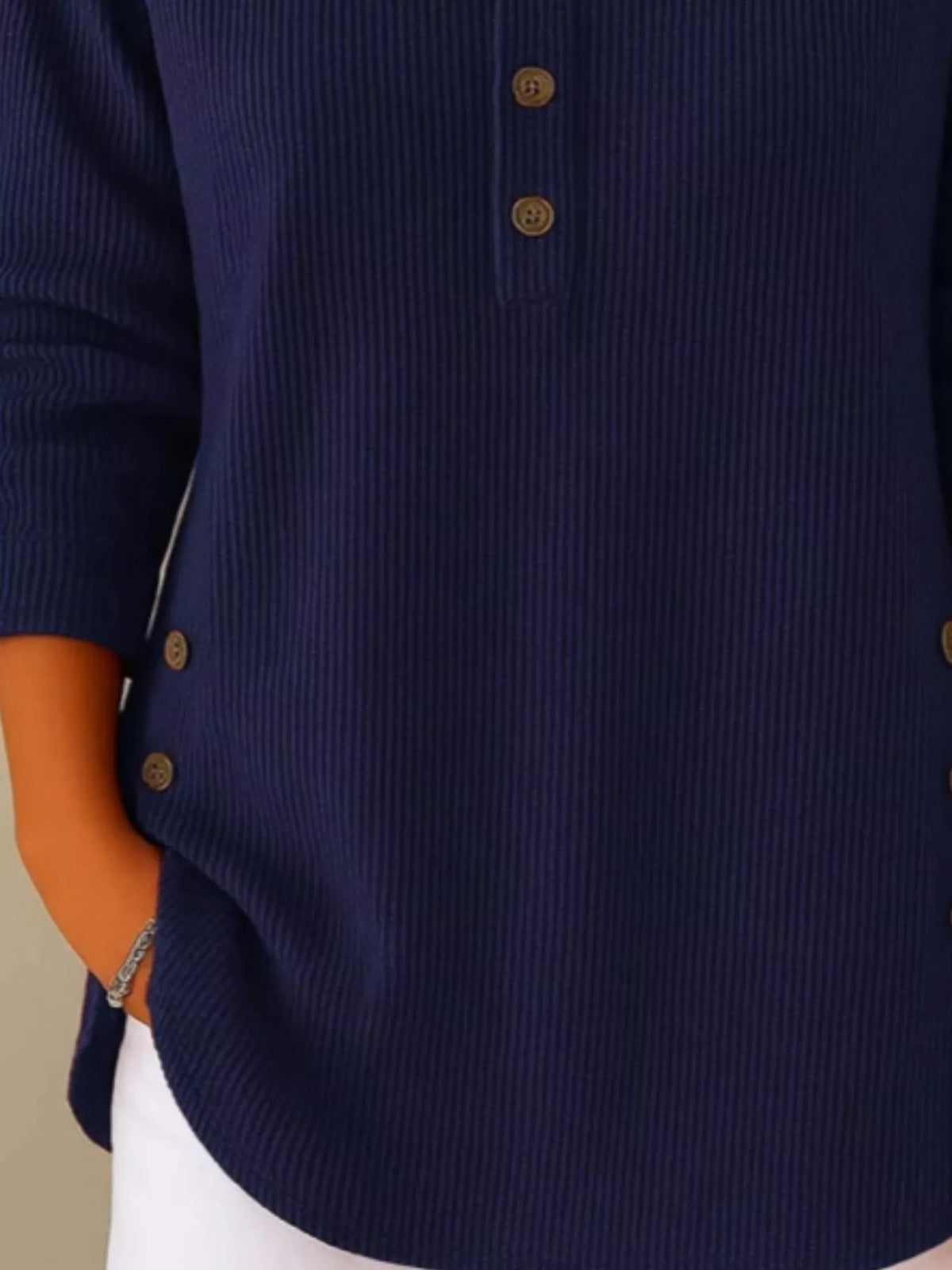 Corduroy button top