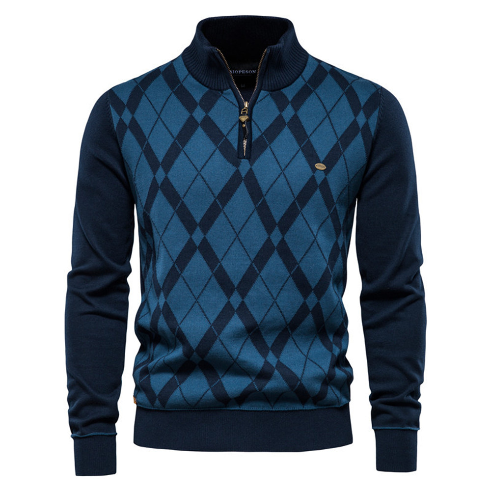 Argyle half-zip sweater