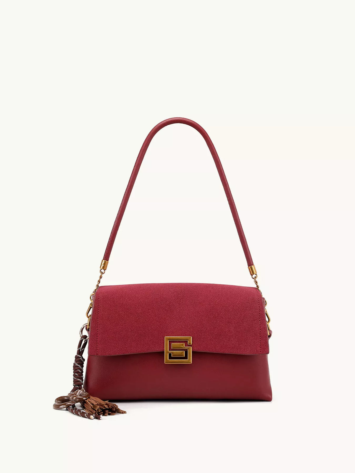Gold-hardware crossbody bag