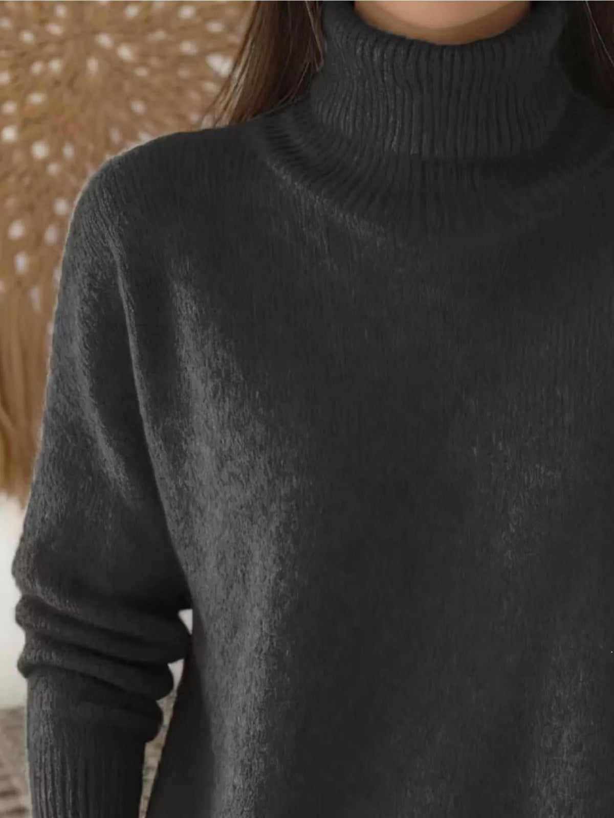 Turtleneck long sleeve sweater