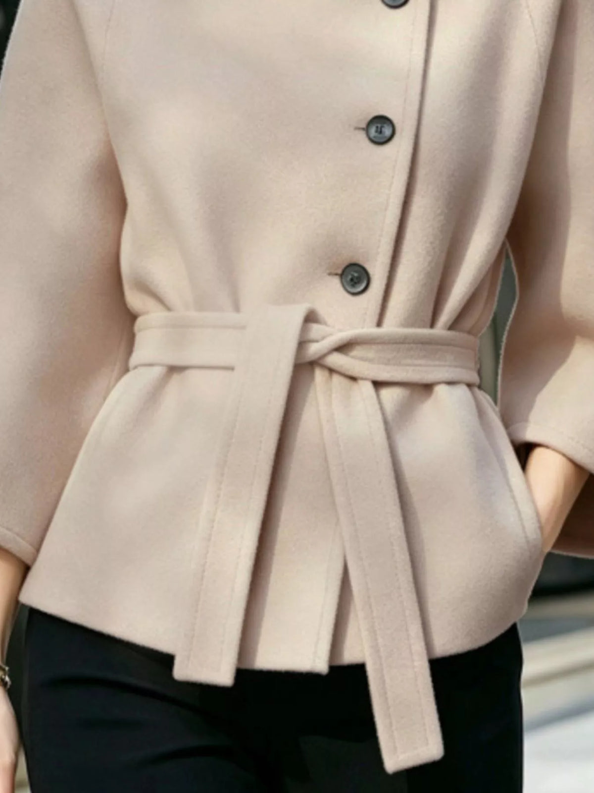 Belted cape coat