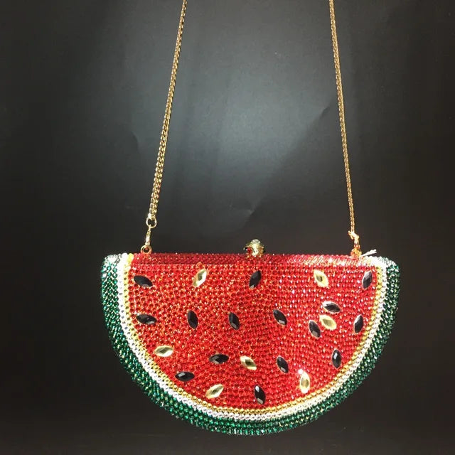 Watermelon Crystal Diamond Evening Bags Women Rhinestone Clutch Wallet Minaudiere Bag Bridal Wedding Bridal Handbag Purse