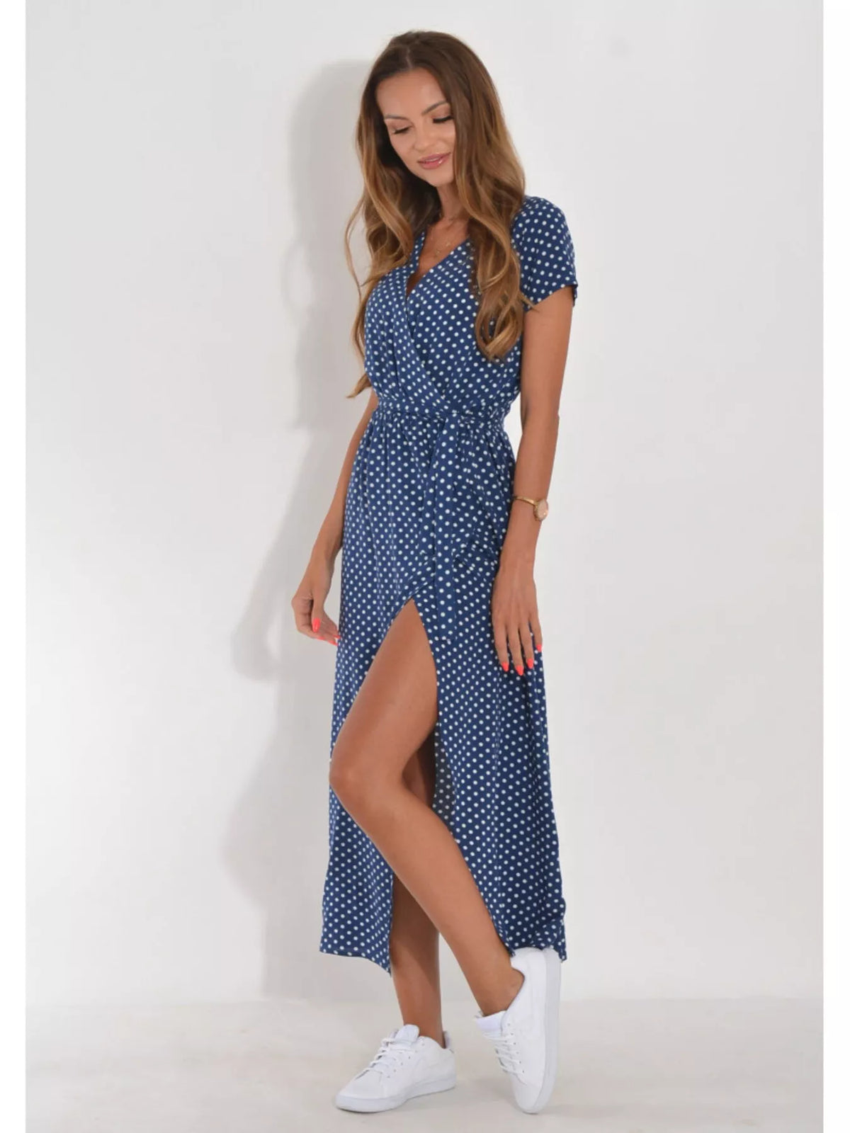 Surplice midi dress