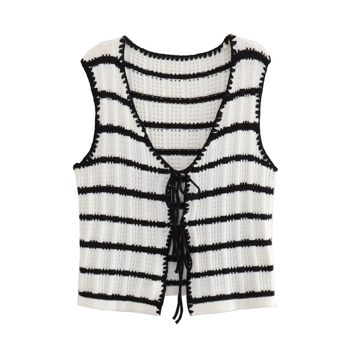 Tie-front cardigan and trouser set