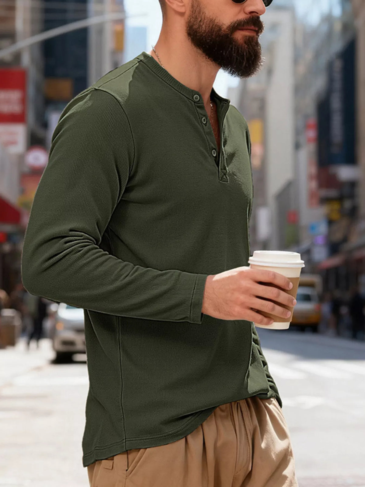 Long-sleeve henley