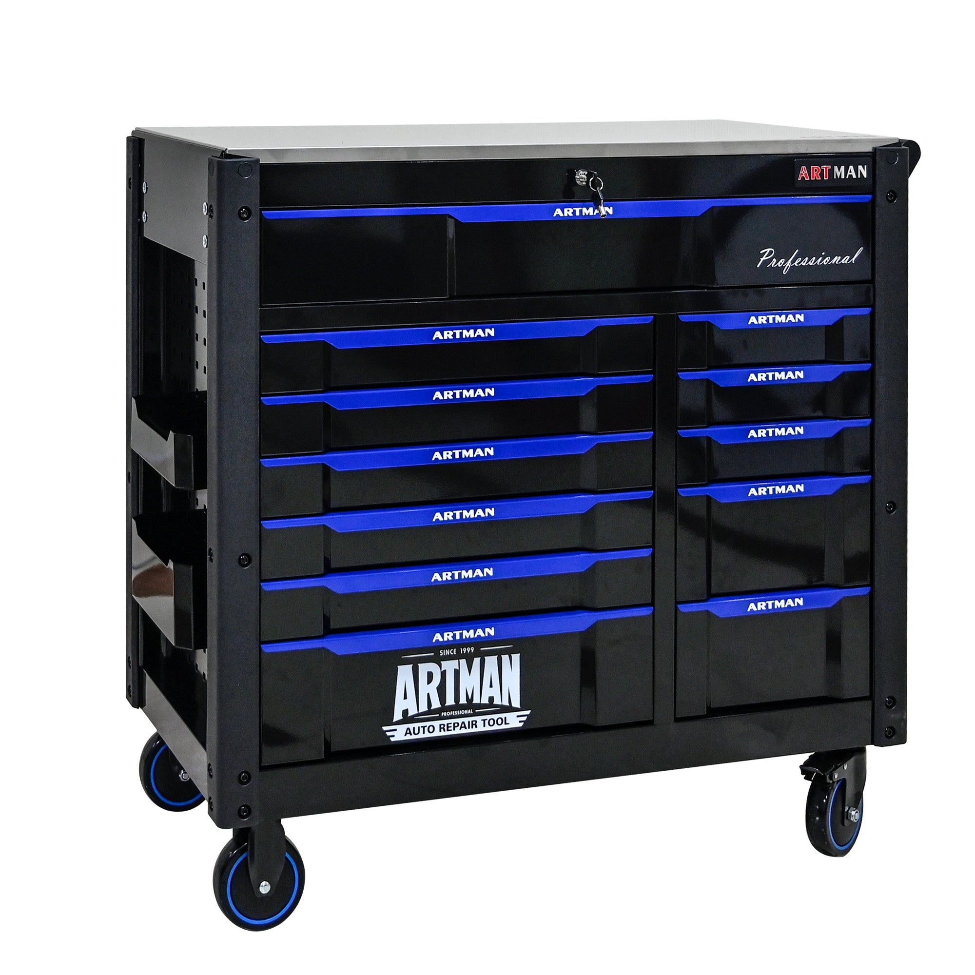 12-Layer Drawer Multi-Purpose Tool Cart With Wheels, Iron Top