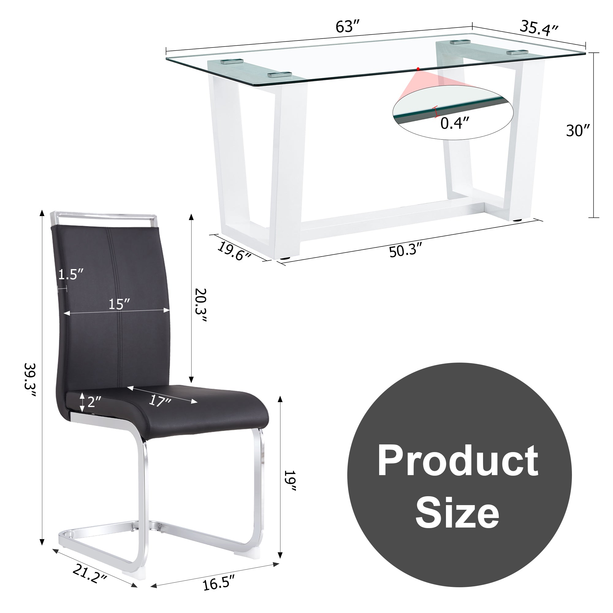 Glass Dining Table Large Modern Minimalist Rectangular